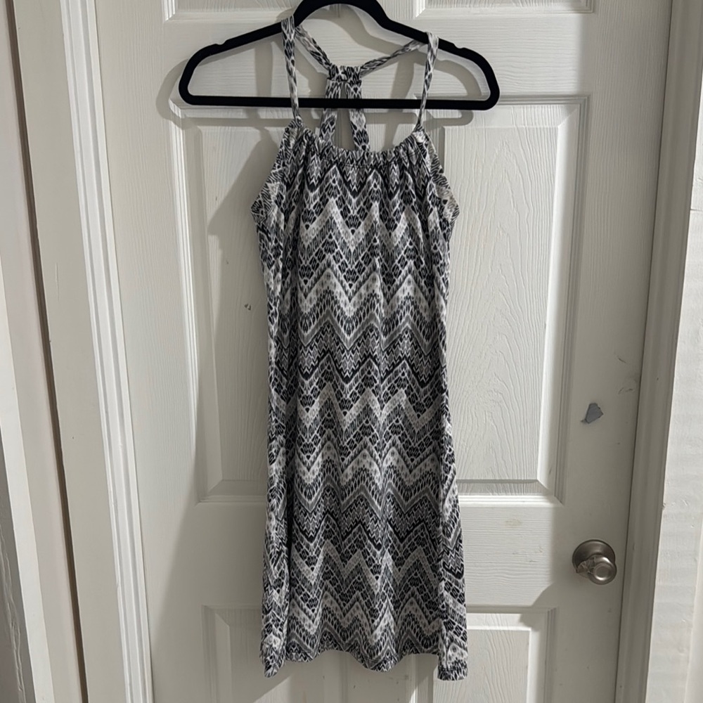 Black and White Patterned Women's Dress